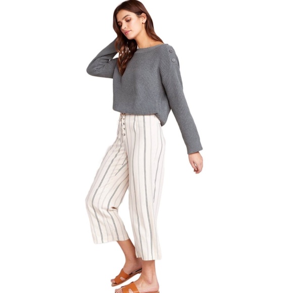 COPY - BB Dakota | Cream Striped Lace up Trousers | Size 4 - Picture 3 of 7